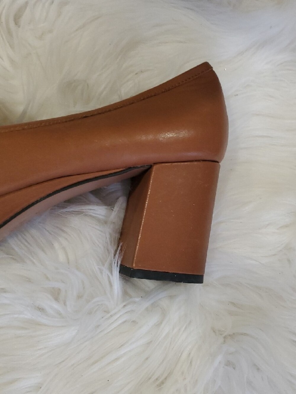 Anthropologie Bibi Lou Women's Tan Leather Platform  Loafers with Metal Bit - Picture 6 of 17